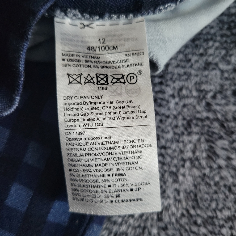 Banana Republic Navy and Light Blue Check Halter Sheath Dress - Picture 10 of 10